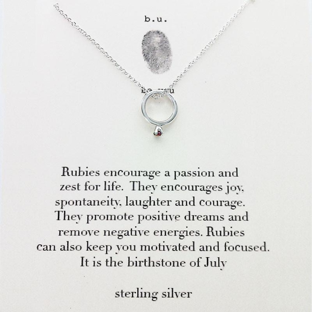 Sterling Silver and Ruby Necklace